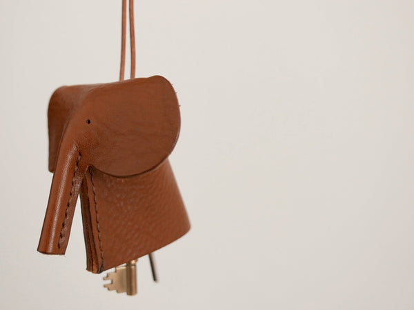 Leather Key Cover - Ettore in Dark Brown