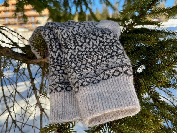 Nishiguchi Kutsushita Wool Jacquard OSLO Socks – Oatmeal