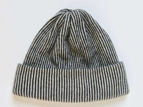 Lambs Wool Stripe Hat -  Charcoal