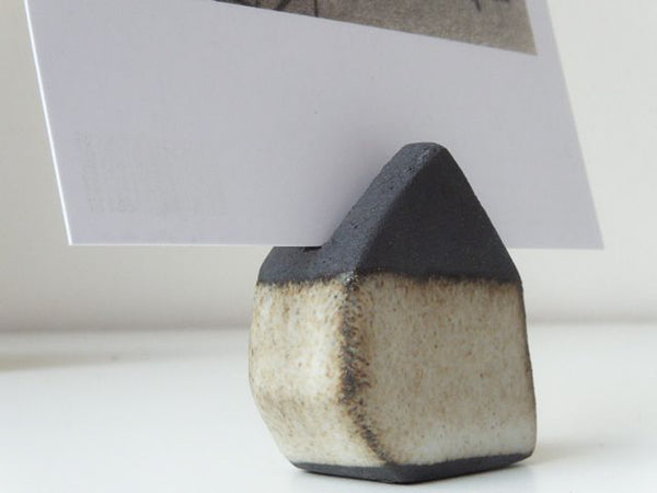 Mountain House Card Holder | Black Clay Ceramics