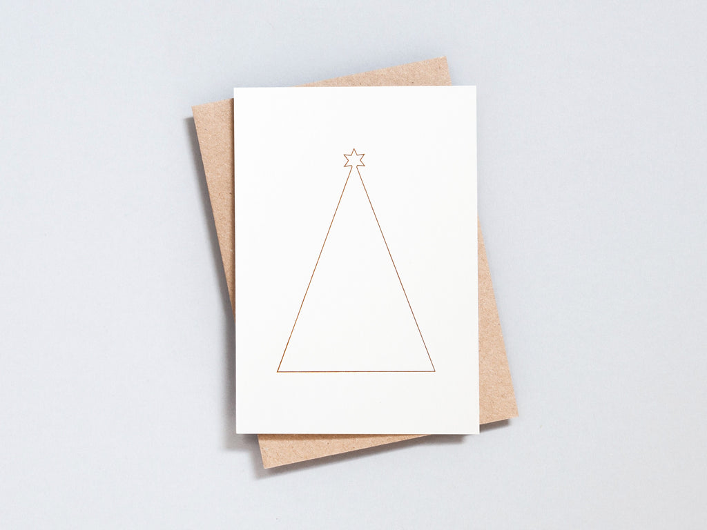 Christmas Tree card on Copper Recycled Natural