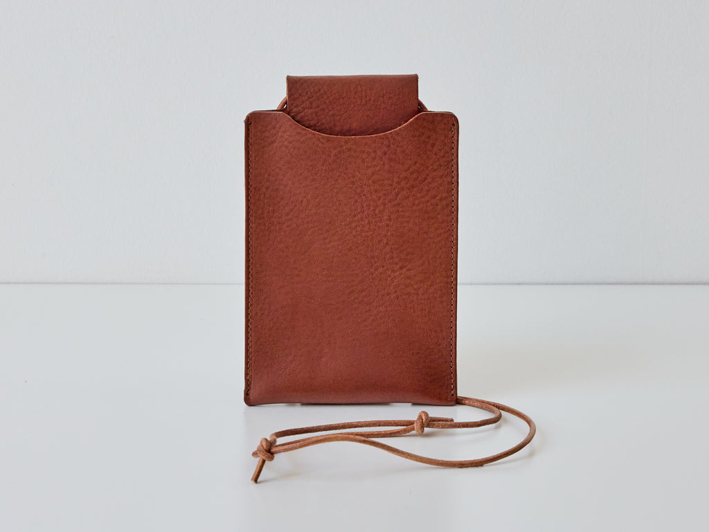Oskar Cross Body Phone Pouch- Tan Tumble