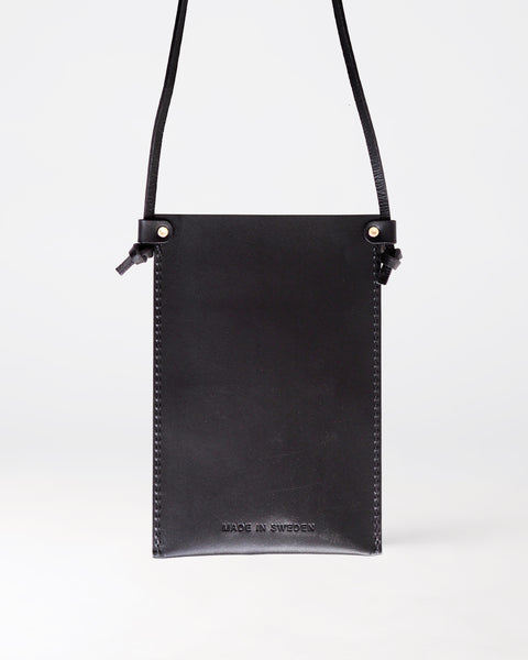 Näver Pocket Bag/Phone Bag - Black leather