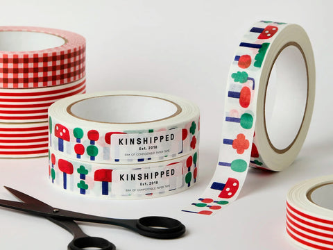 Paper Tape 50m - Green Trees and Mushroom