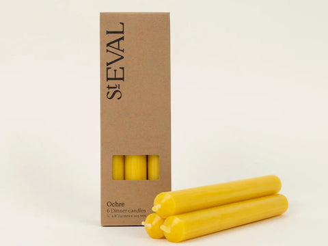 Ochre Dinner Candles Gift Pack of 6
