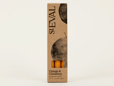 Bundle of 6 Scented Candles - Orange & Cinnamon 1/2"x6"