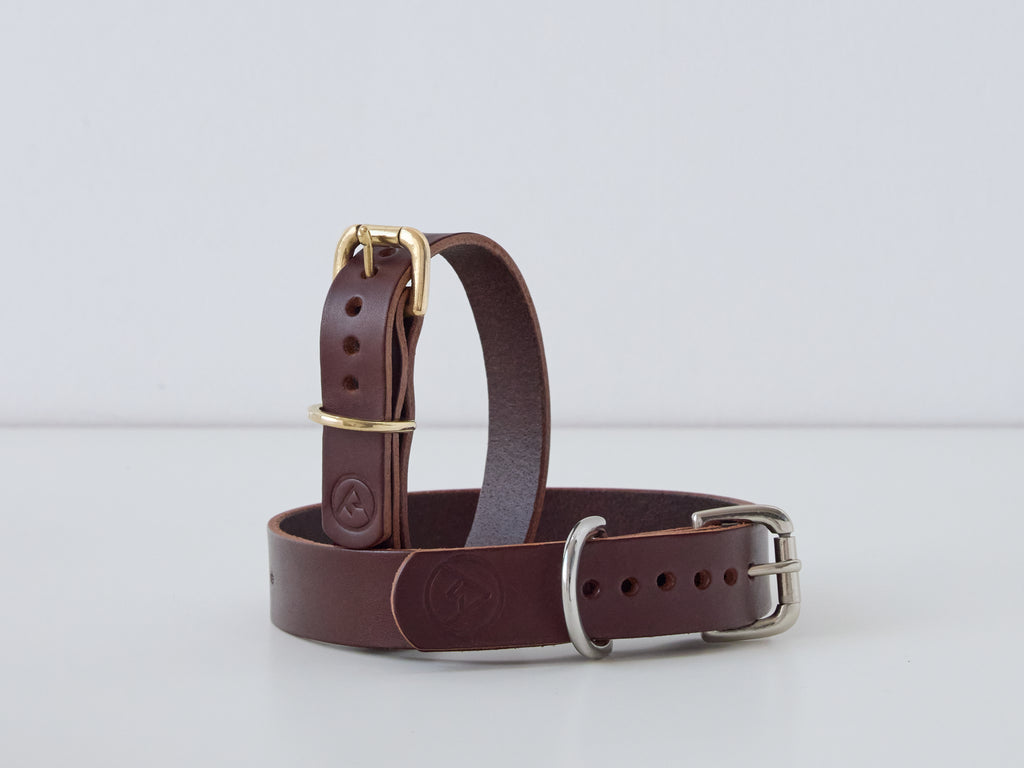 Handcrafted Classic Leather Dog Collar - Brown/Small