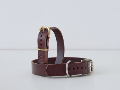 Handcrafted Classic Leather Dog Collar - Brown/Small