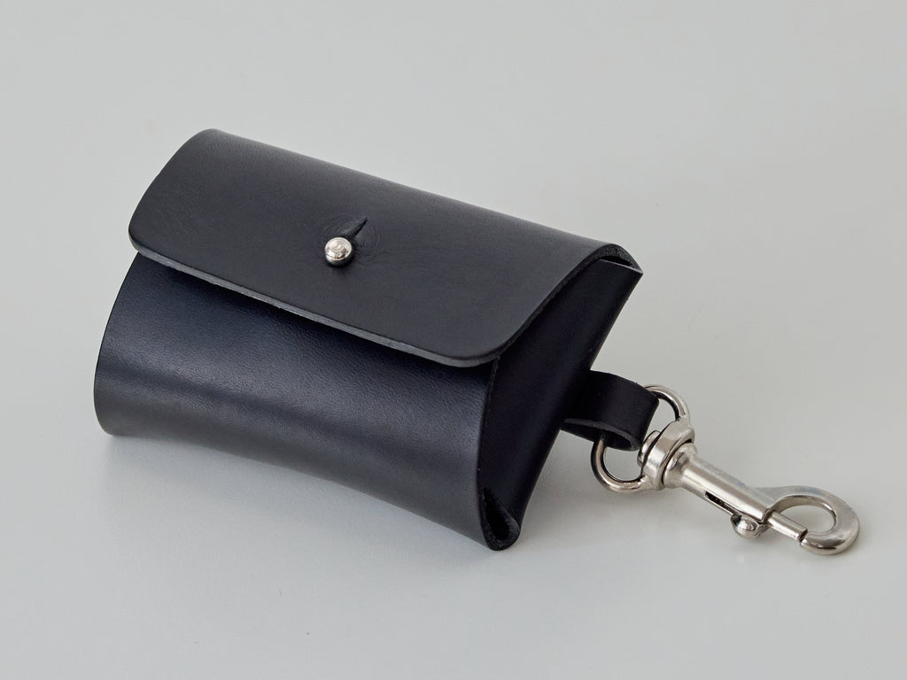 Doggie Poop Bag Dispenser - Black Leather