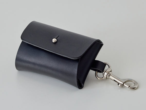 Doggie Poop Bag Dispenser - Black Leather