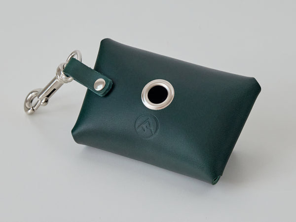 Doggie Poop Bag Dispenser - Alpine Green Leather