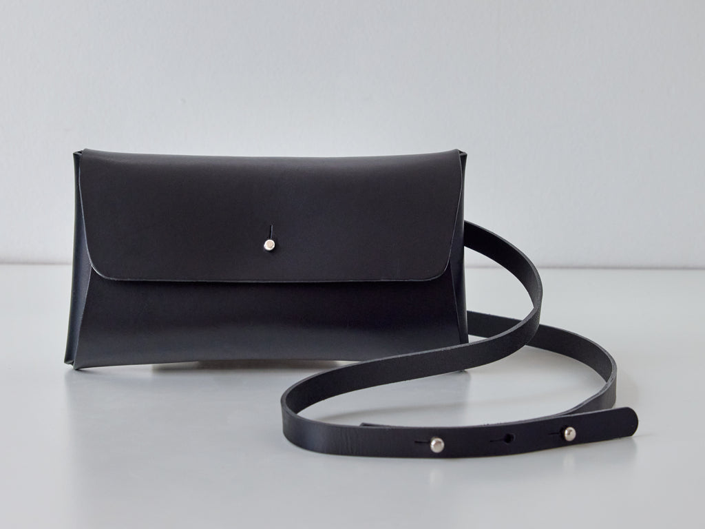 Crossbody Leather Bag - Black