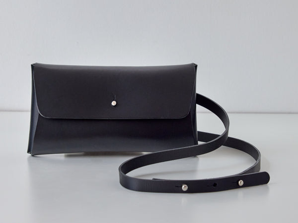 Crossbody Leather Bag - Black