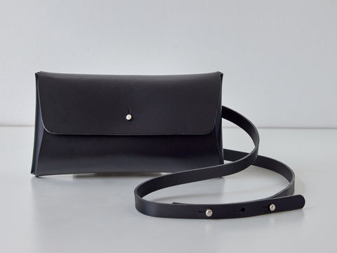 Crossbody Leather Bag - Black