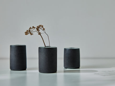 Bud Vase - Black Stoneware Ceramics