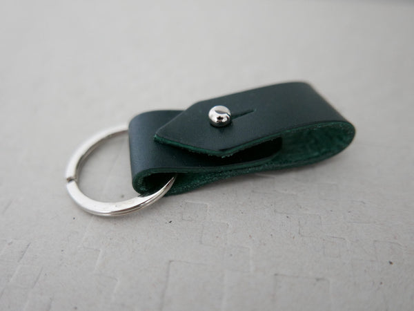 Alpine Green Leather Keyring  - Small House