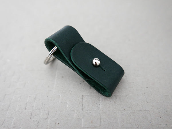 Alpine Green Leather Keyring  - Small Arch