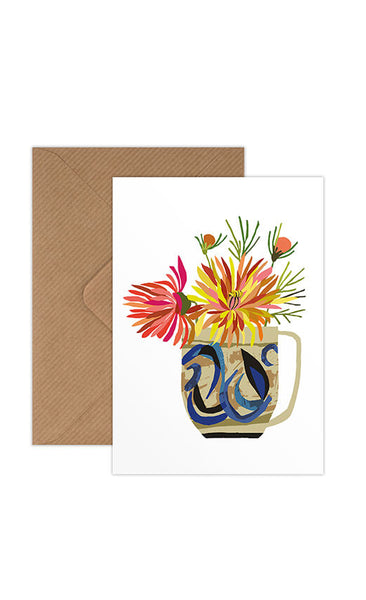 Dahlias Greetings Card