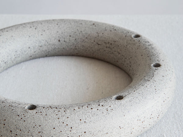 Minimal Raw Ceramic Ikebana Circle Vase