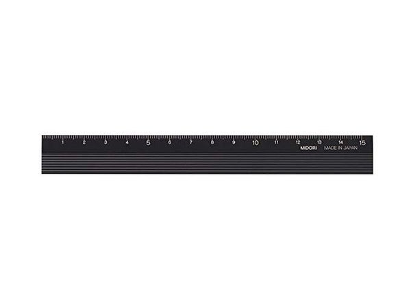 Midori Aluminium Ruler Black