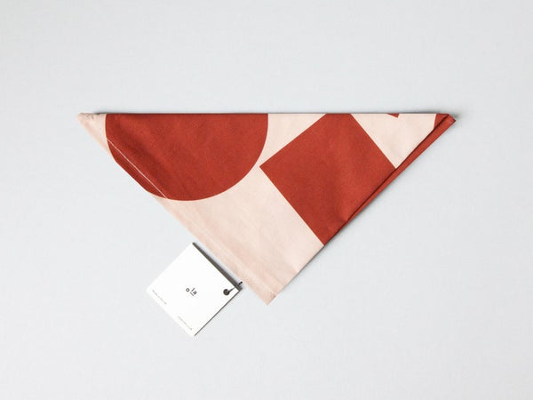 Organic Cotton Wrap Blocks Print in Salmon/Red