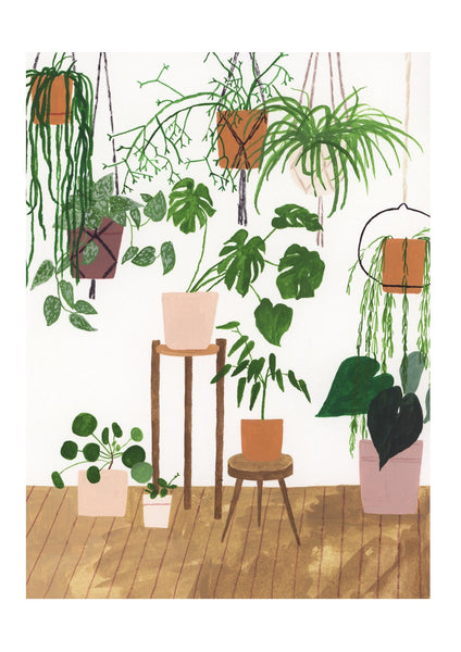 A4 Potted houseplant giclee print