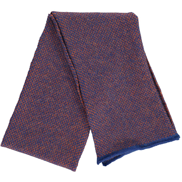 Check Lambswool Scarf - Blue
