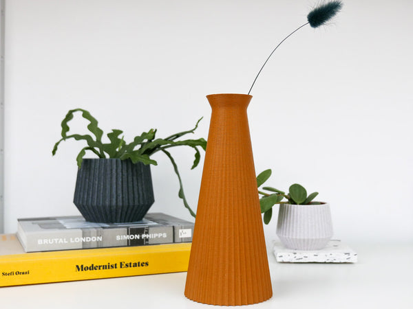 Geometric Sakura Vase - Burnt Orange