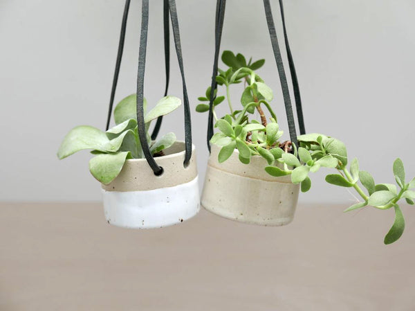 Ceramic Hanging Planter Natural Small