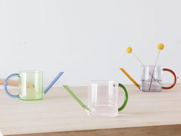 Glass Watering Can - Green | Blue