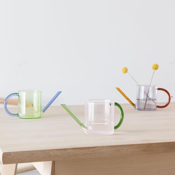 Glass Watering Can - Green | Blue