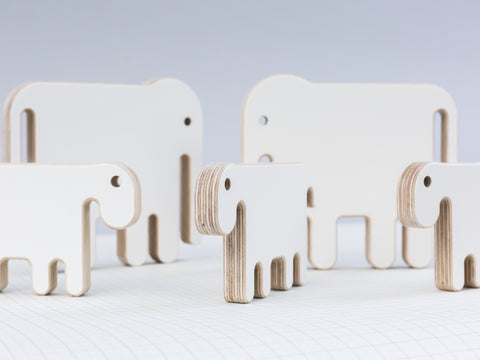 Animal Collection, Elephant in Birch plywood 