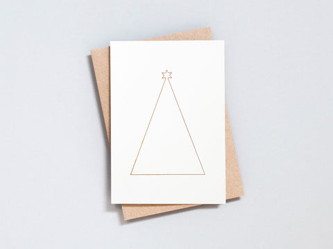 Christmas Tree card on Copper Recycled Natural